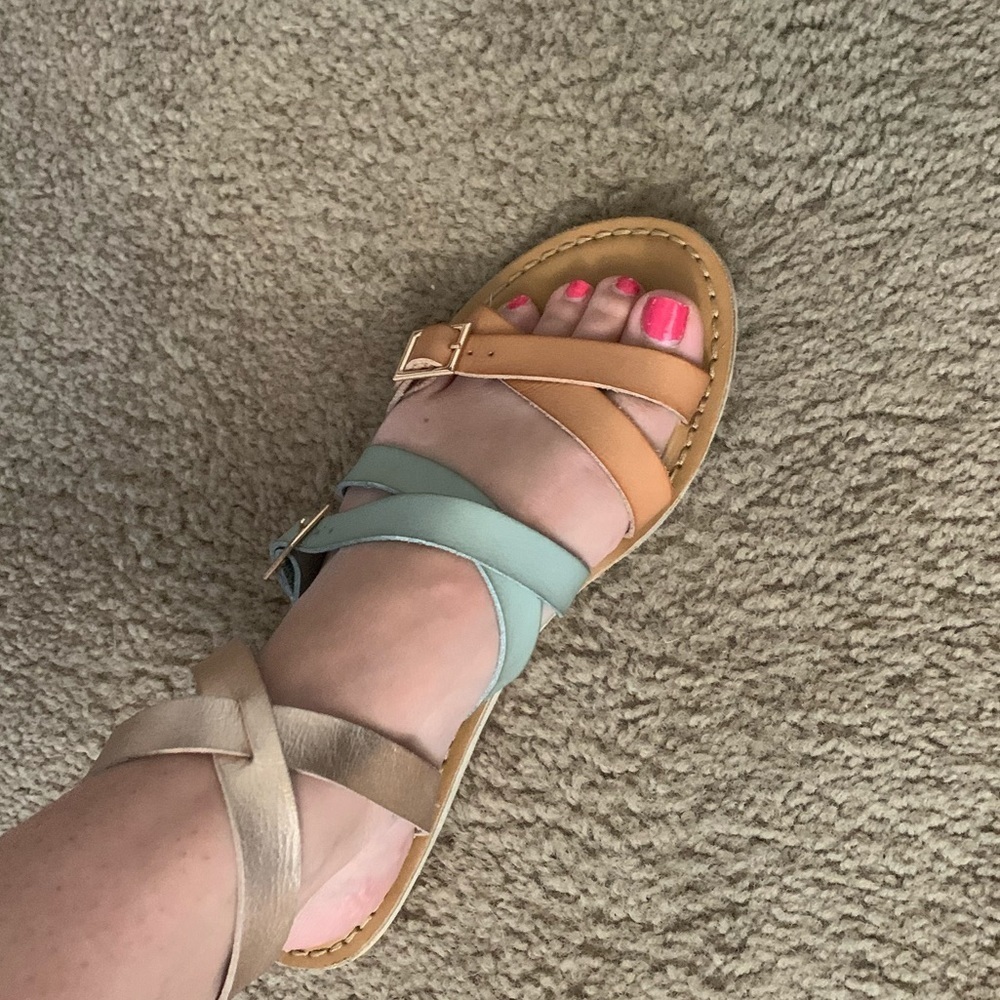 8. American Eagle Strappy Wrap Sandals - Picture 2 of 9